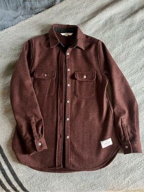 Anian Burgundy “Mahogany” Berlino Wool Shirt Jacket